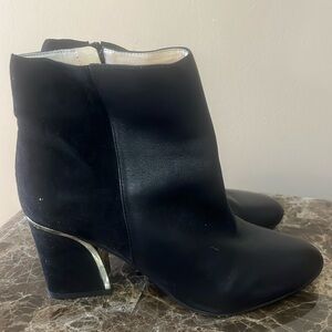 Leather and suede ankle boots
